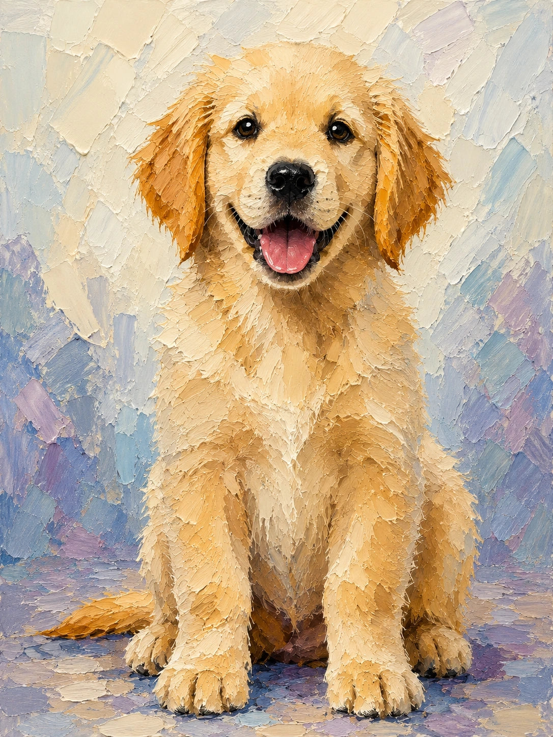 Palette Knife styled puppy portrait