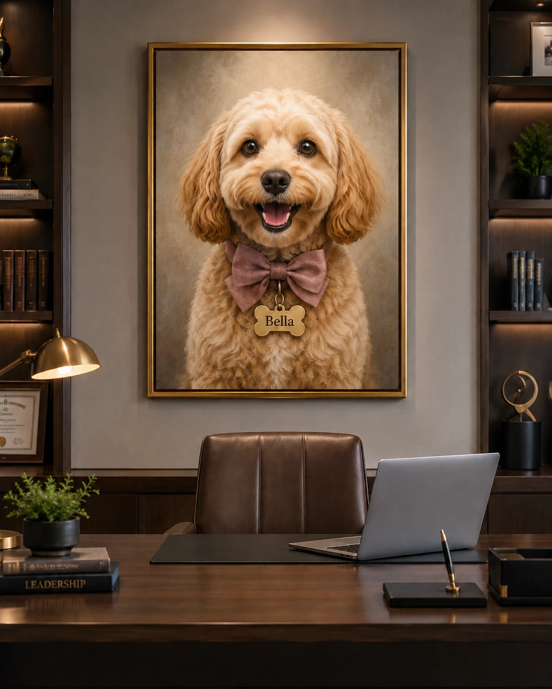 Office pet portrait display